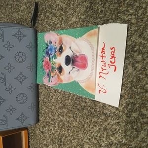 Louis Vuitton Blue/Pumpkin mahina wallet